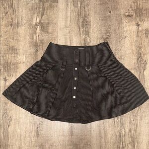 Hot Topic Black Pinstripe Skater Skirt